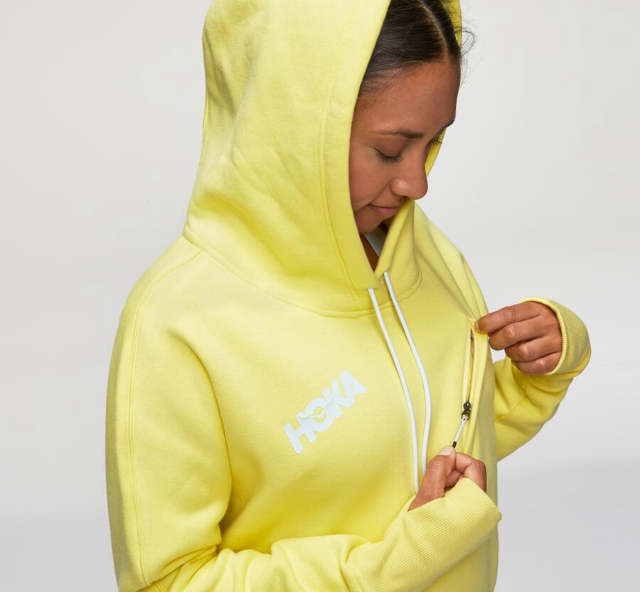 Hoka One One Hoodie Dames - Performance - Geel - BO1073684